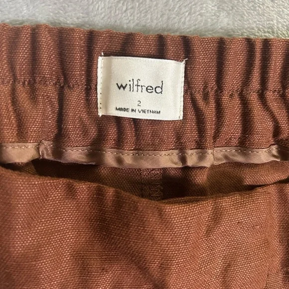 Wilfred brown linen pleated tailored shorts - Picture 3 of 9